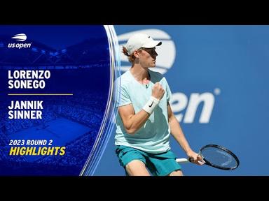 Lorenzo Sonego vs. Jannik Sinner Highlights | 2023 US Open Round 2