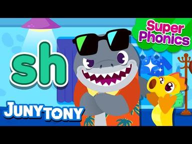 ⭐Super Phonics | sh Song | Shark’s Shopping Day🦈 | Phonics Song for Kids | JunyTony