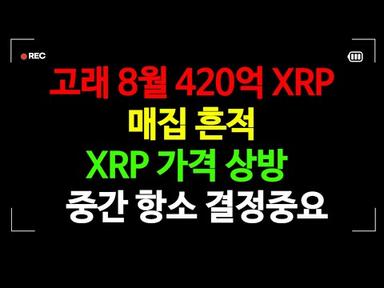 한국인이 사랑하는 XRP 거래량 체크,XRP DAA 8월달 최대치