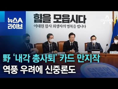 野 ‘내각 총사퇴’ 카드 만지작…역풍 우려에 신중론도 | 뉴스A 라이브