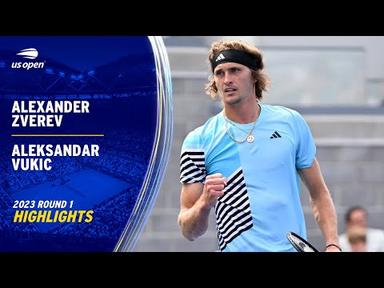 Alexander Zverev vs. Aleksandar Vukic Highlights | 2023 US Open Round 1