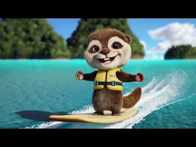otter on surfboard Open AI Sora