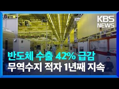 반도체 수출 42% 급감…무역수지 적자 1년째 지속 / KBS  2023.03.01.