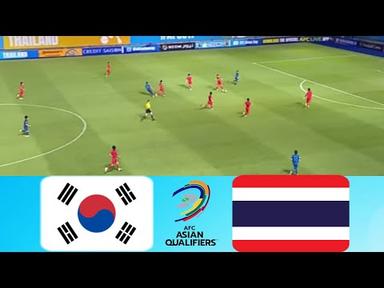 Korea vs Thailand 한국 대 태국 월드컵 예선 경기일 2024 비디오 게임 시뮬레이션