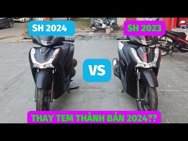 So sánh Sh 2024 vs Sh 2023. Honda sh 160 bản đặc biệt màu đen nhám 2024. sh mới thay mỗi tem ?