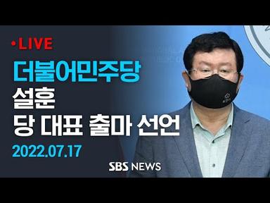 더불어민주당 설훈 당 대표 출마 선언 / SBS