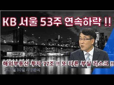 서울 53주째 연속 하락 -KB통계-  ! 해외부동산투자펀드 손실 리스크 확대!!
