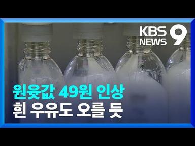 원윳값 내년부터 49원↑…흰 우유 3,000원 시대 오나 [9시 뉴스] / KBS  2022.11.03.