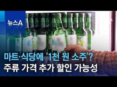 마트·식당에 ‘1천 원 소주’?…주류 가격 추가 할인 가능성 열려 | 뉴스A