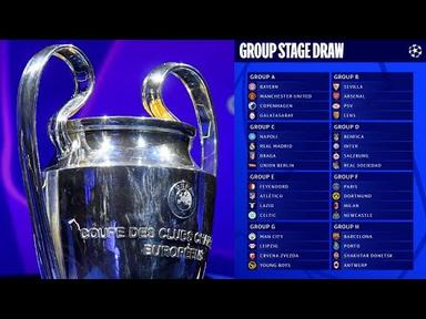 ASÍ QUEDARON LOS GRUPOS DE LA UEFA CHAMPIONS LEAGUE 2023-2024 🔥🏆⚽ | #futbol #championsleague