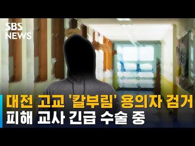 대전 고등학교 &#39;칼부림&#39; 용의자 검거…피해 교사 긴급 수술 중 / SBS